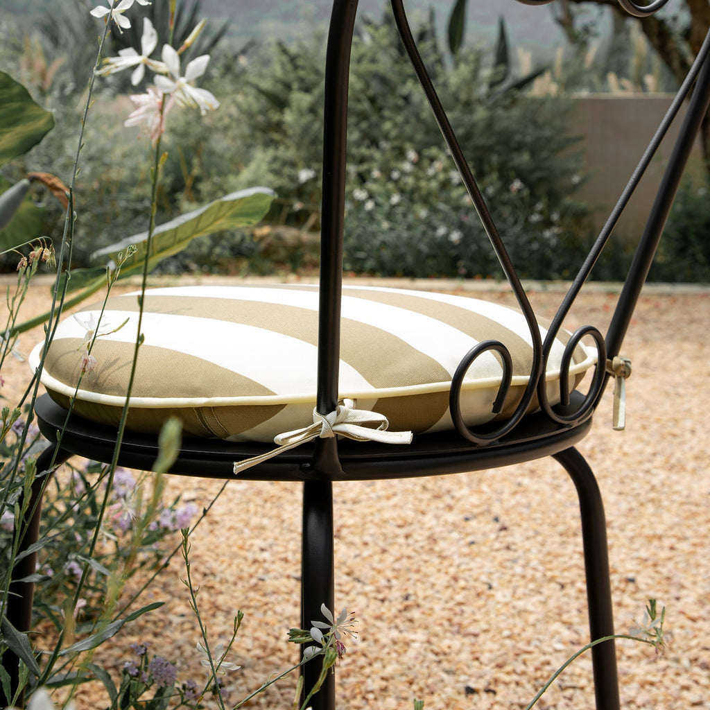 Haymes Metal Indoor and Outdoor Bistro Set, Khaki Stripe