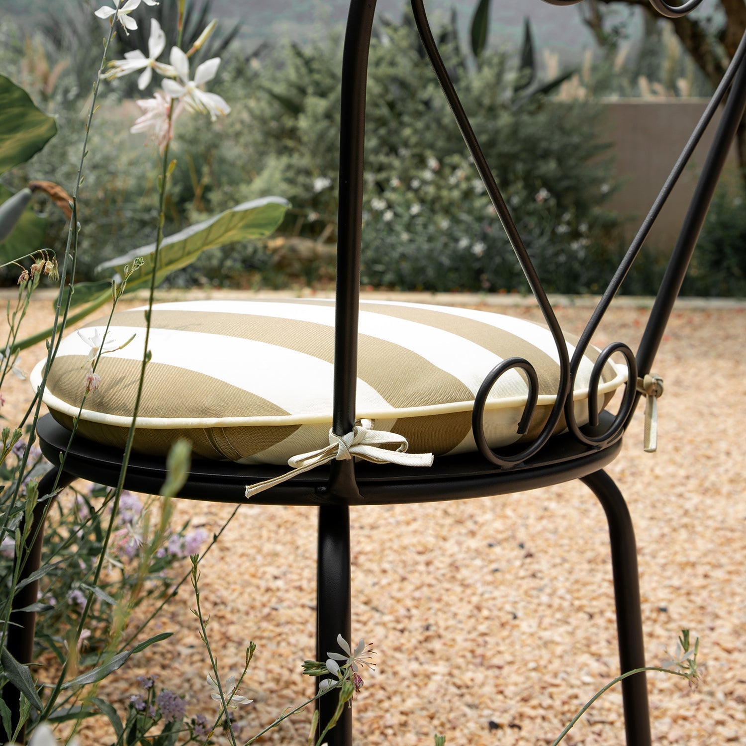 Haymes Metal Indoor and Outdoor Bistro Set, Khaki Stripe