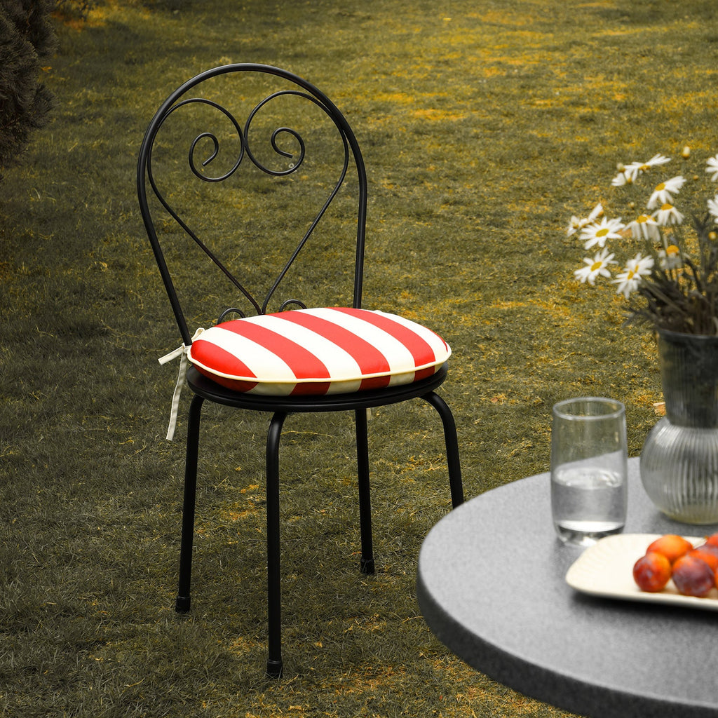 Haymes Metal Indoor and Outdoor Bistro Set, Scarlet Stripe