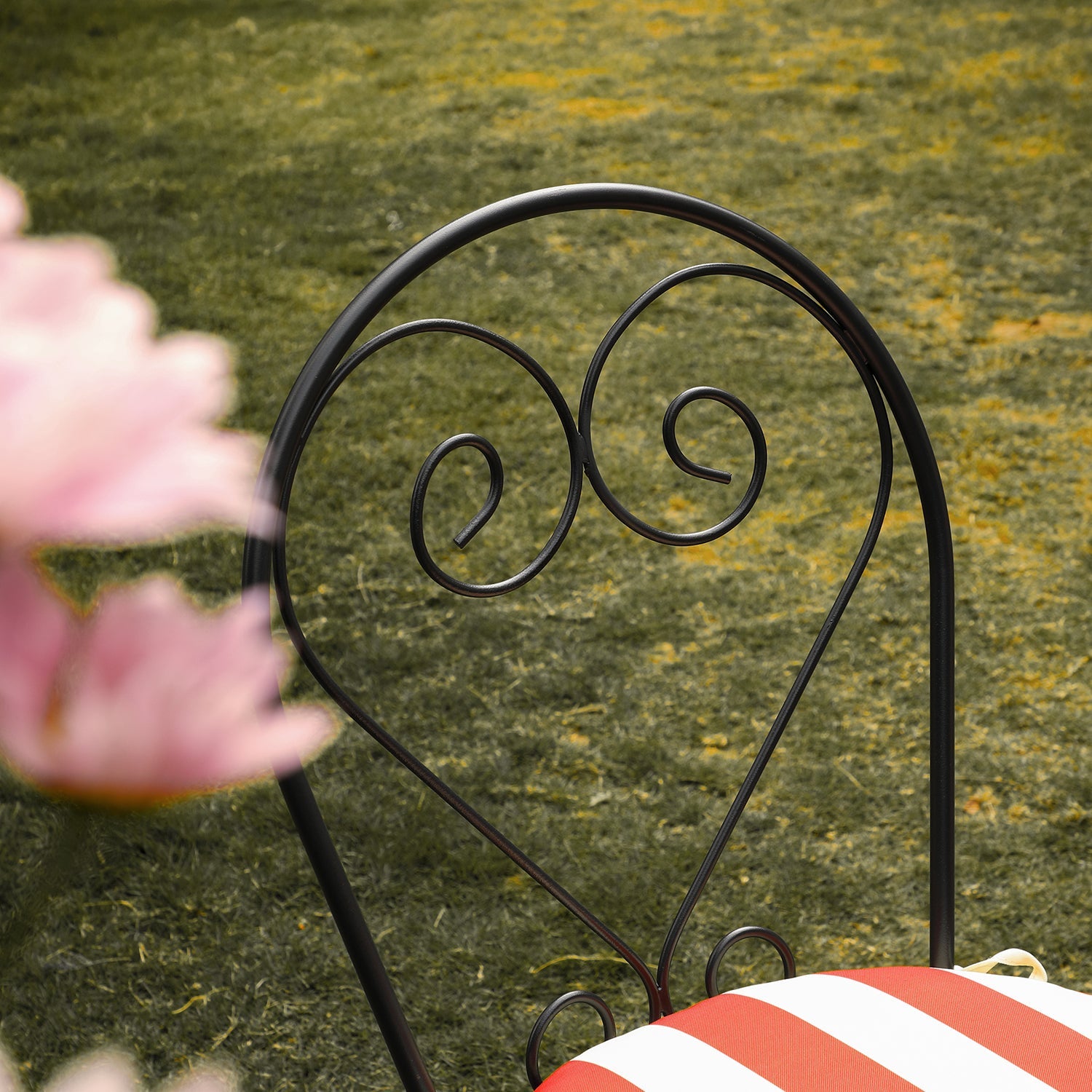 Haymes Metal Indoor and Outdoor Bistro Set, Scarlet Stripe