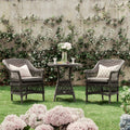 Willowbrook Lattice Weave Rattan Bistro Set, Dark Grey