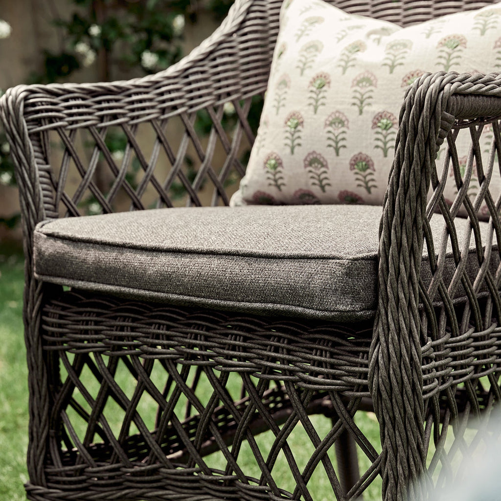 Willowbrook Lattice Weave Rattan Bistro Set, Dark Grey