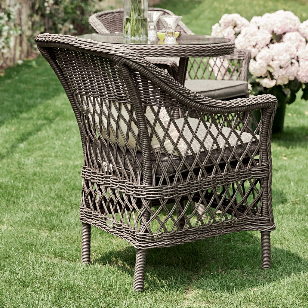Willowbrook Lattice Weave Rattan Bistro Set, Dark Grey