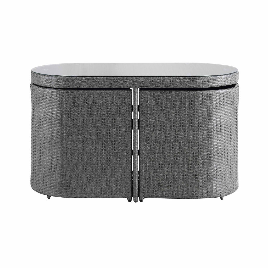 Granchester Rattan Balcony Bistro Set, Grey