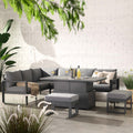 Albany Aluminium Large Corner Casual Dining Set with Rising Table, Grey