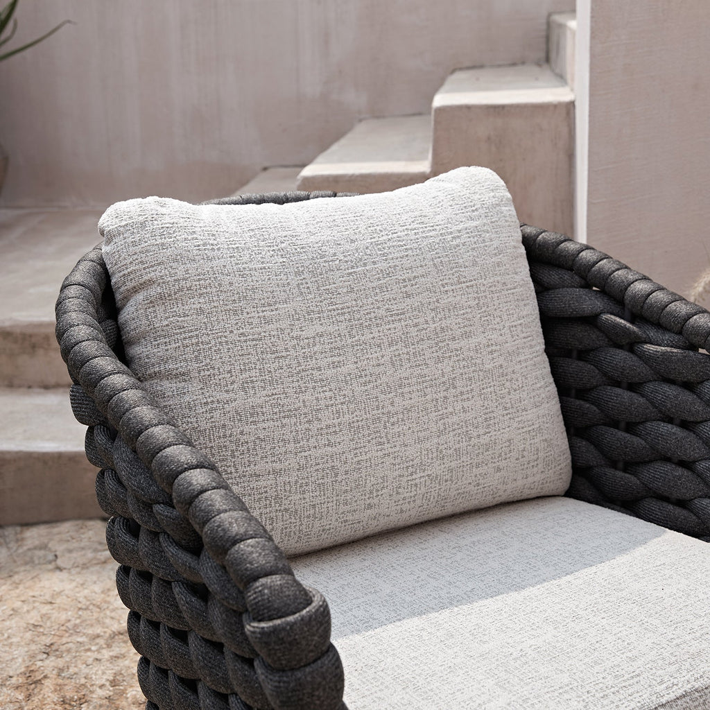 Positano Wide Rope Bistro Set, Grey