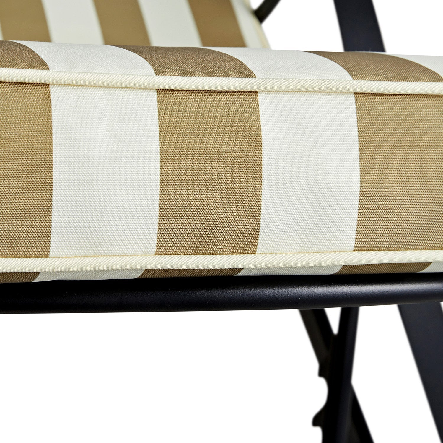 Haymes Metal Sun Lounger with Wheels, Khaki Stripe
