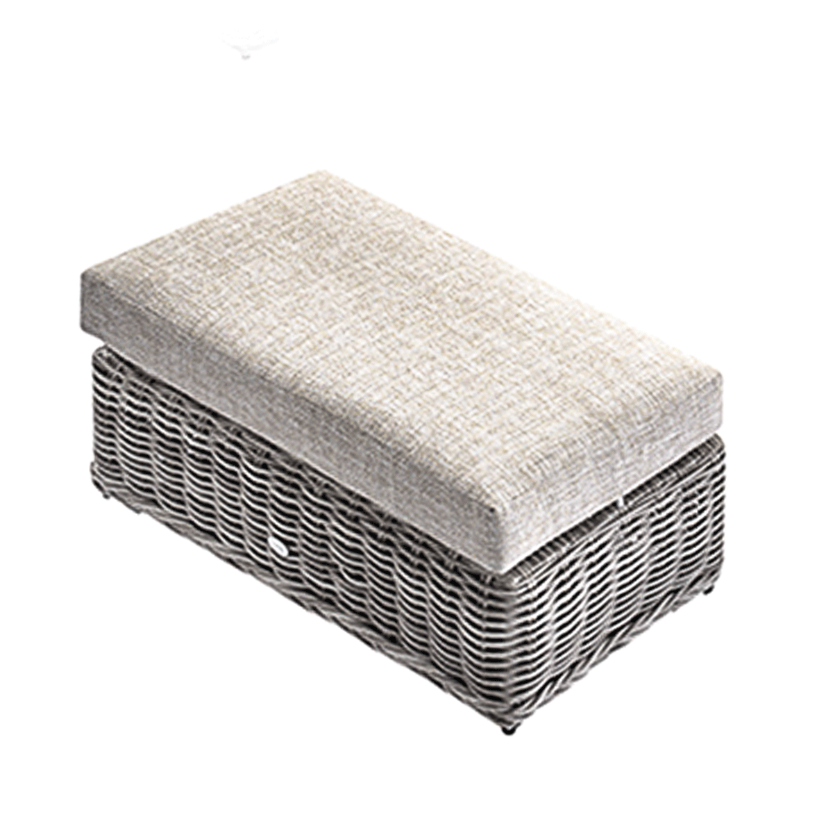 Bellagio Round Wicker Outdoor Bench, Light Grey