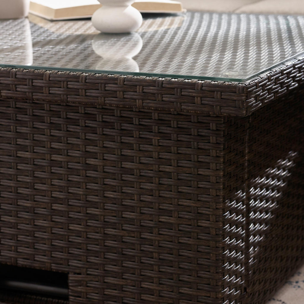 Orlando Brown Rattan Rising Garden Coffee to Dining Table