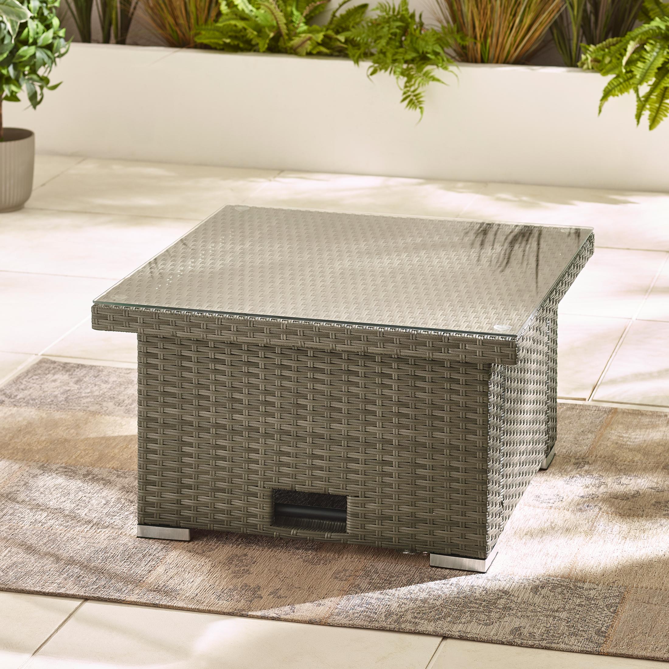 Orlando Grey Rattan Rising Garden Coffee to Dining Table