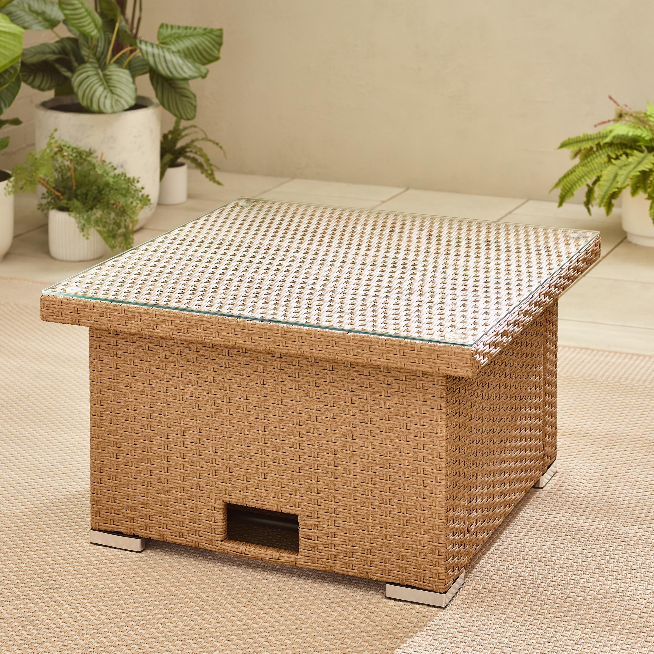 Orlando Beige Rattan Rising Garden Coffee to Dining Table