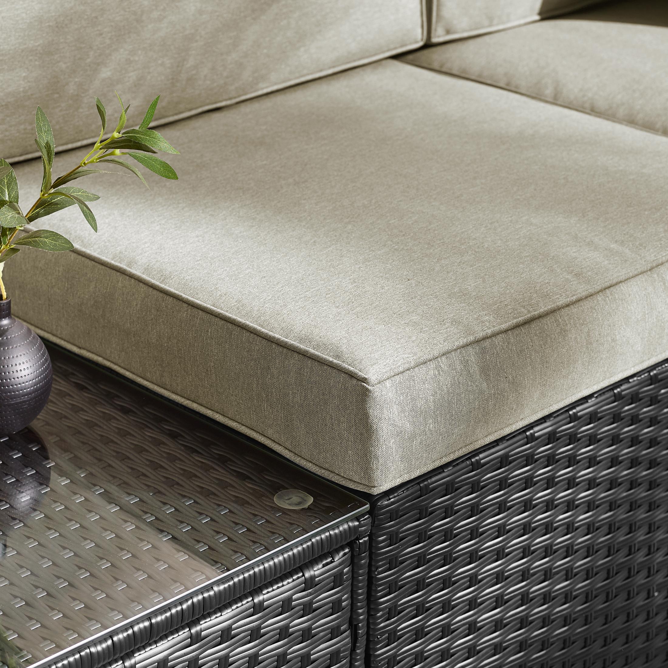 Orlando Black Rattan & Grey 8 Seat Modular Garden Sofa