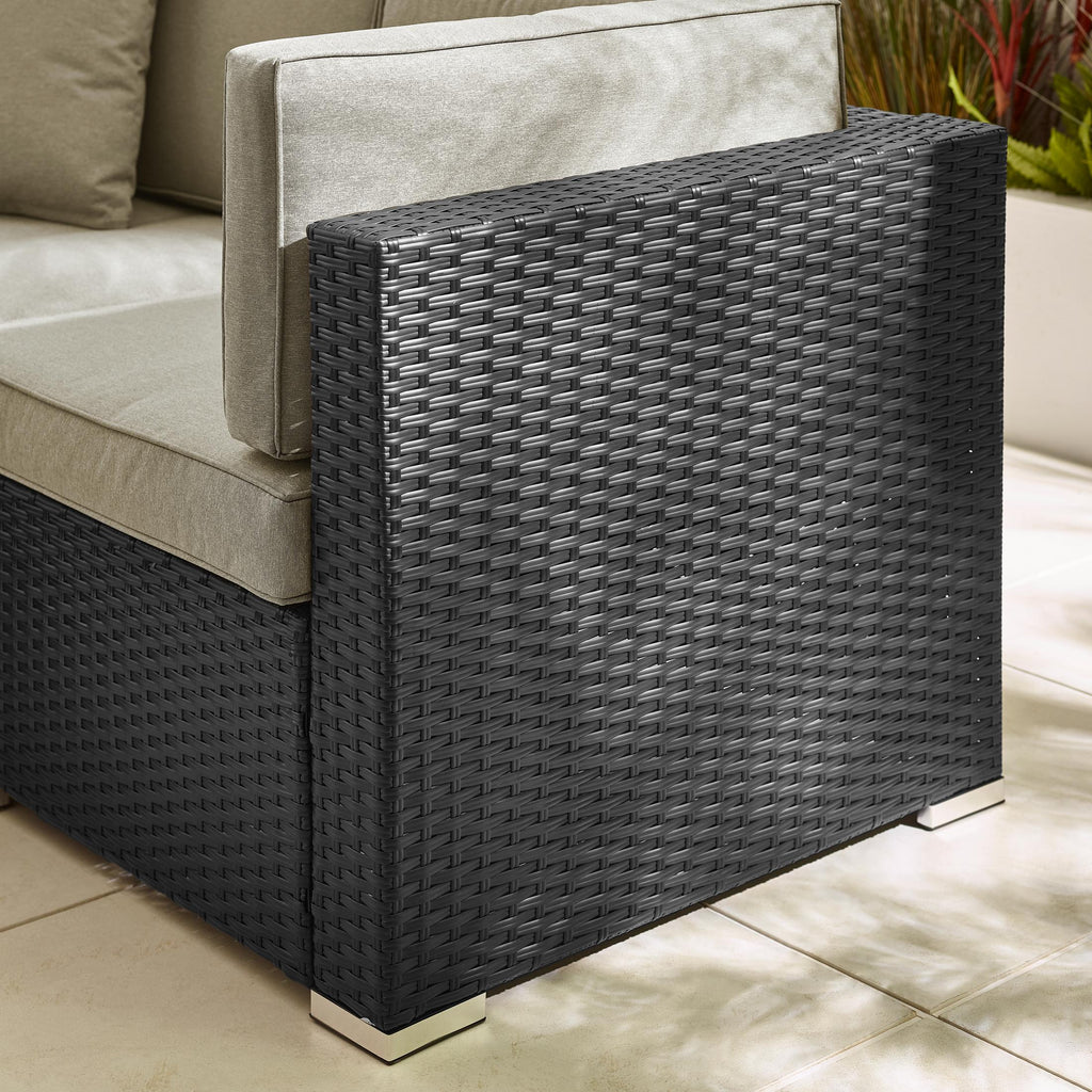 Orlando Black Rattan & Grey 8 Seat Modular Garden Sofa