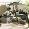 Orlando Grey Rattan & Grey 10 Seat Modular Garden Sofa