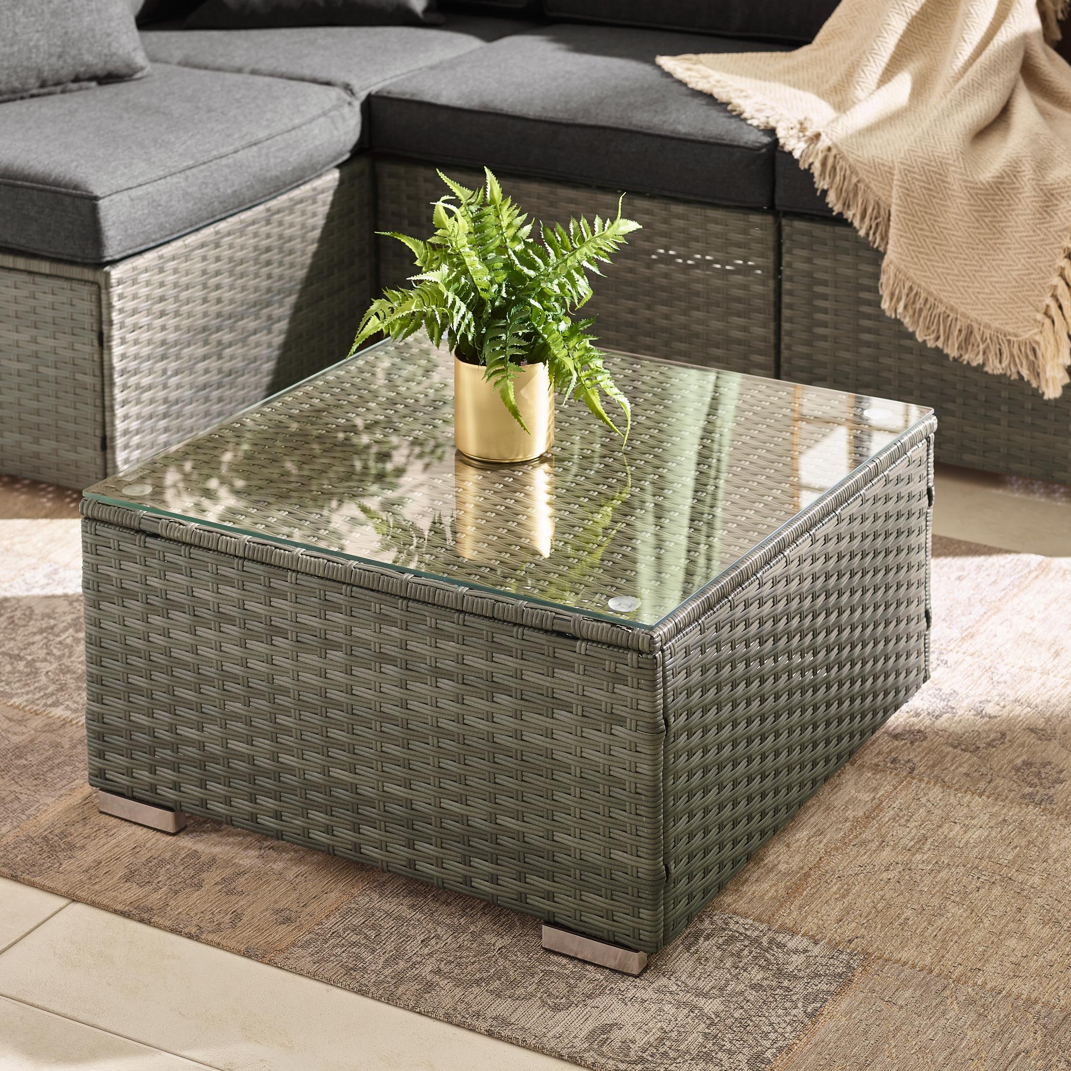 Orlando Grey Rattan & Grey 4 Seat Modular Garden Sofa