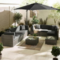 Orlando Grey Rattan & Grey 8 Seat Modular Garden Sofa