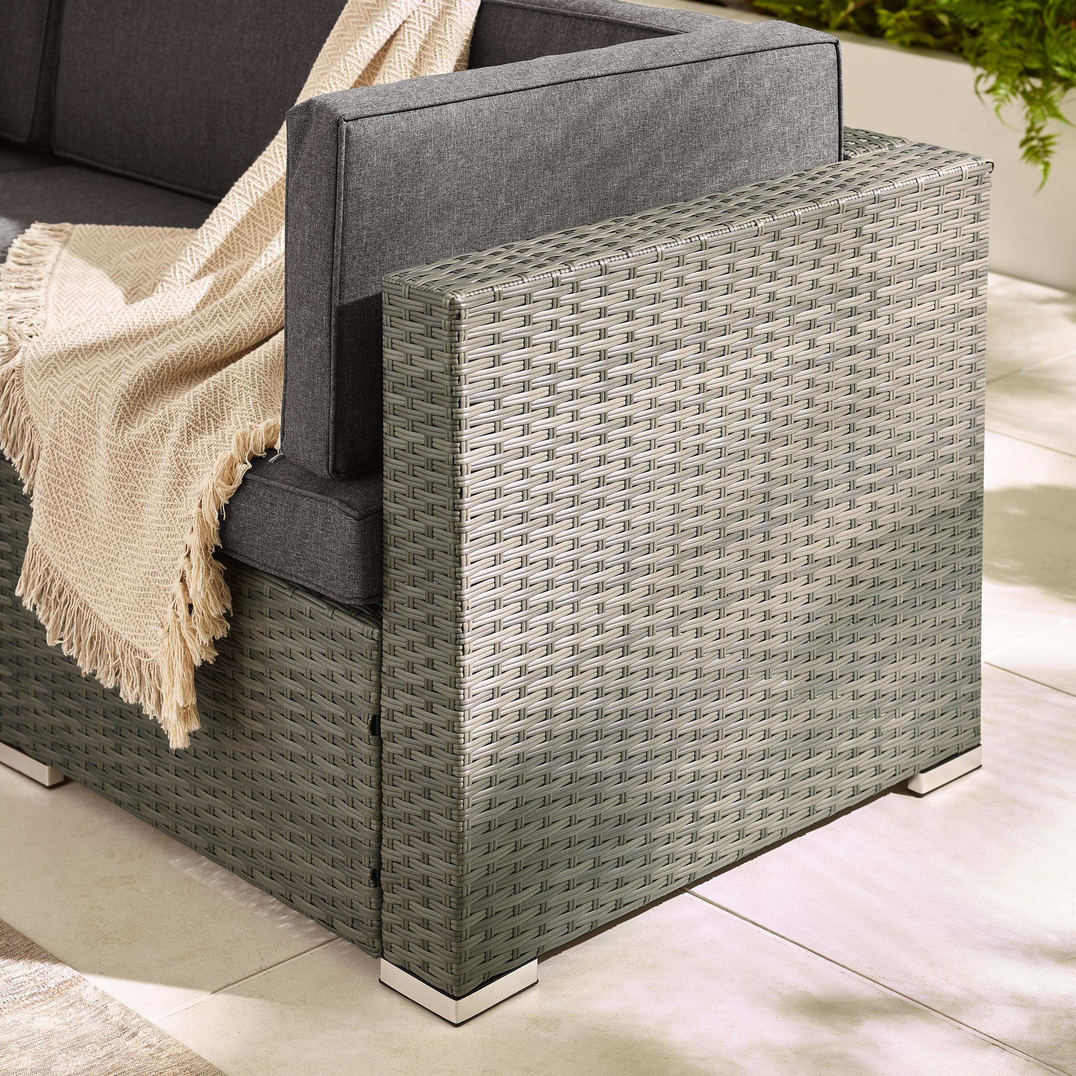 Orlando Grey Rattan & Grey 8 Seat Modular Garden Sofa