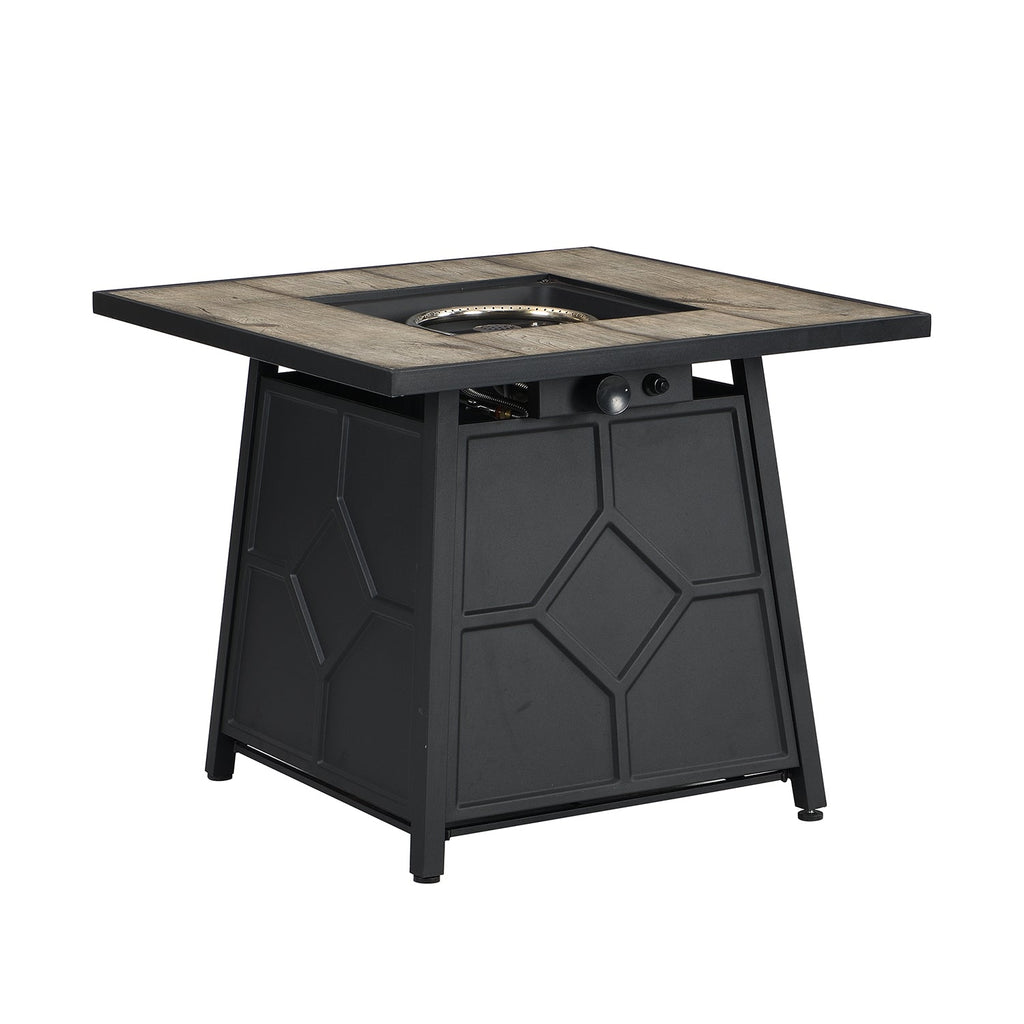 Square Outdoor 30" x 30" 40,000BTUs Real Concrete Fire Pit Table