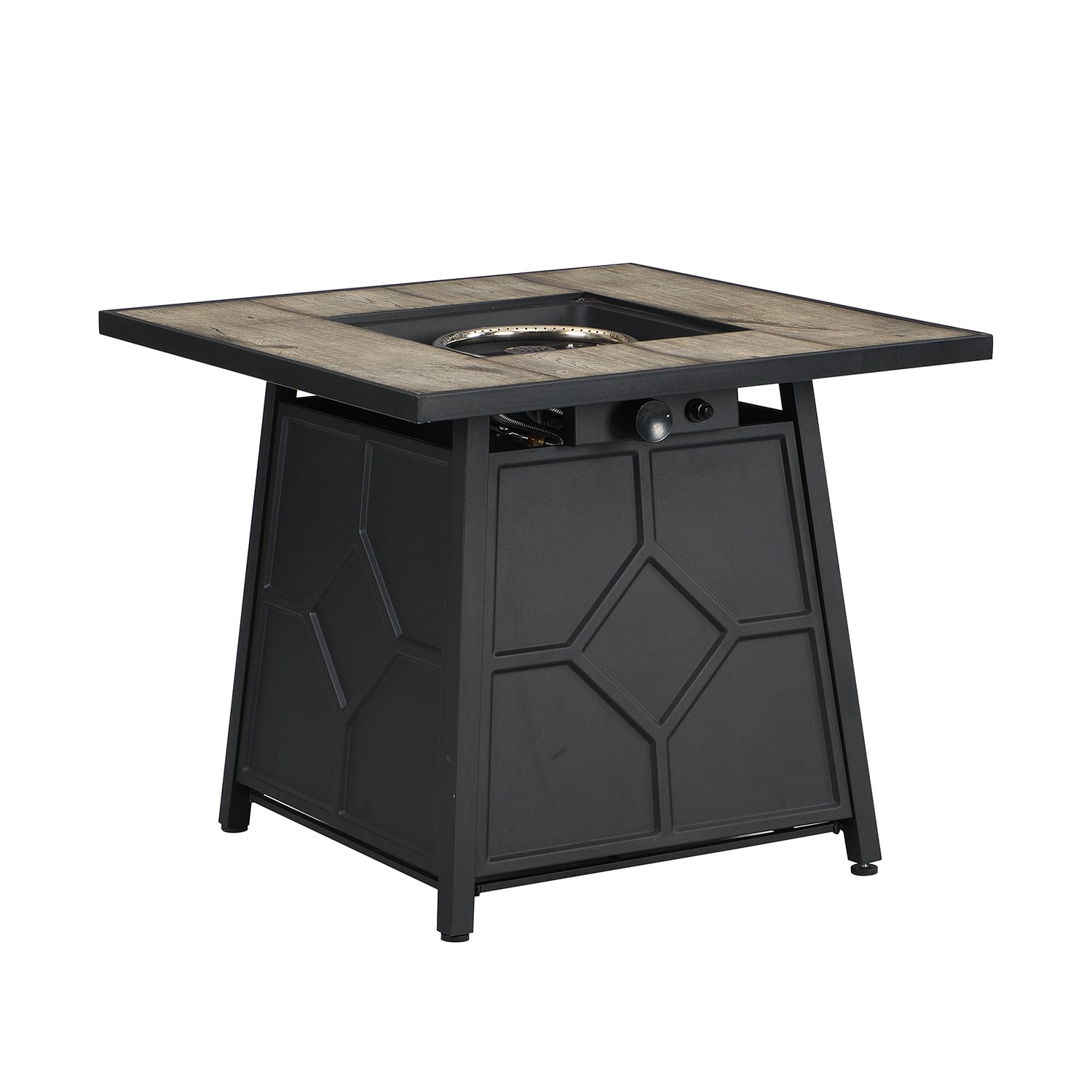 Square Outdoor 30" x 30" 40,000BTUs Real Concrete Fire Pit Table