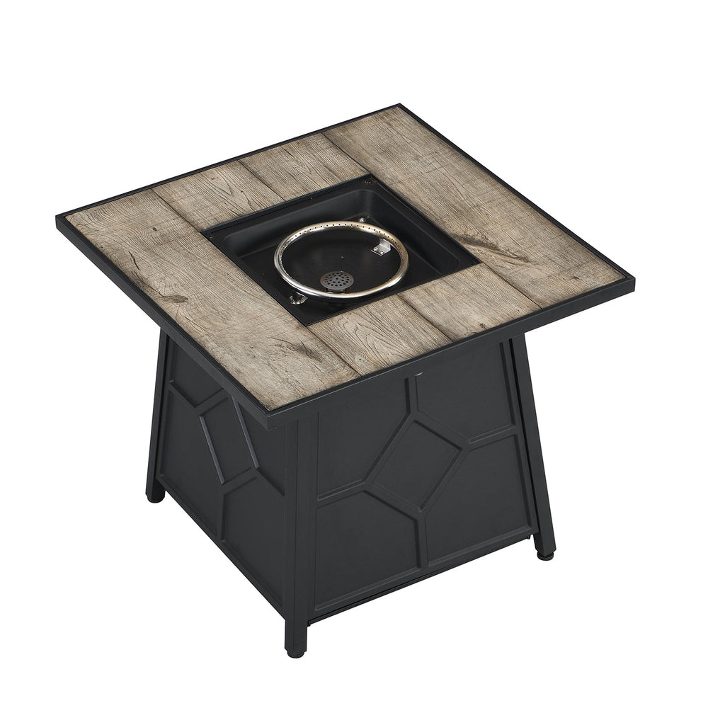 Square Outdoor 30" x 30" 40,000BTUs Real Concrete Fire Pit Table