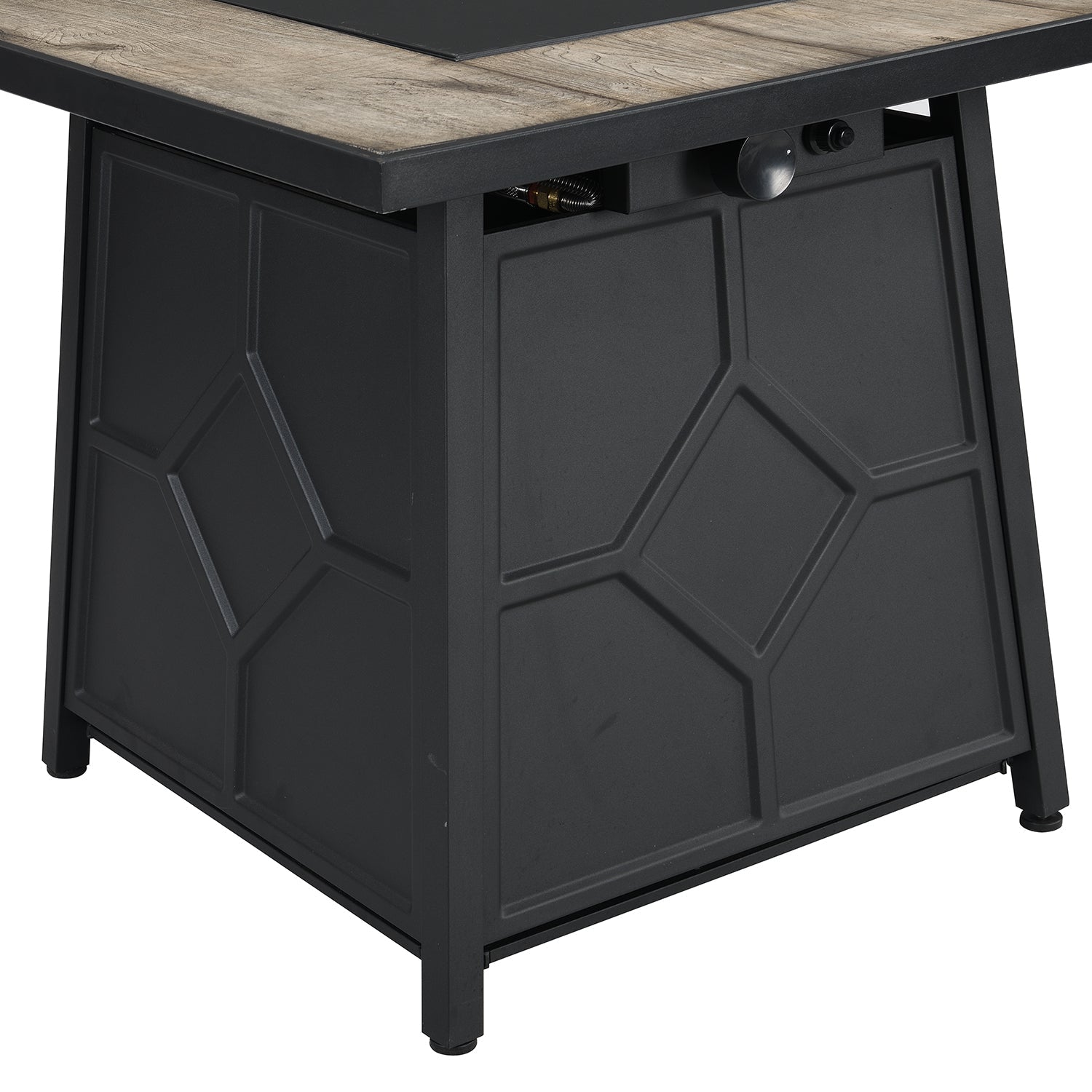 Square Outdoor 30" x 30" 40,000BTUs Real Concrete Fire Pit Table