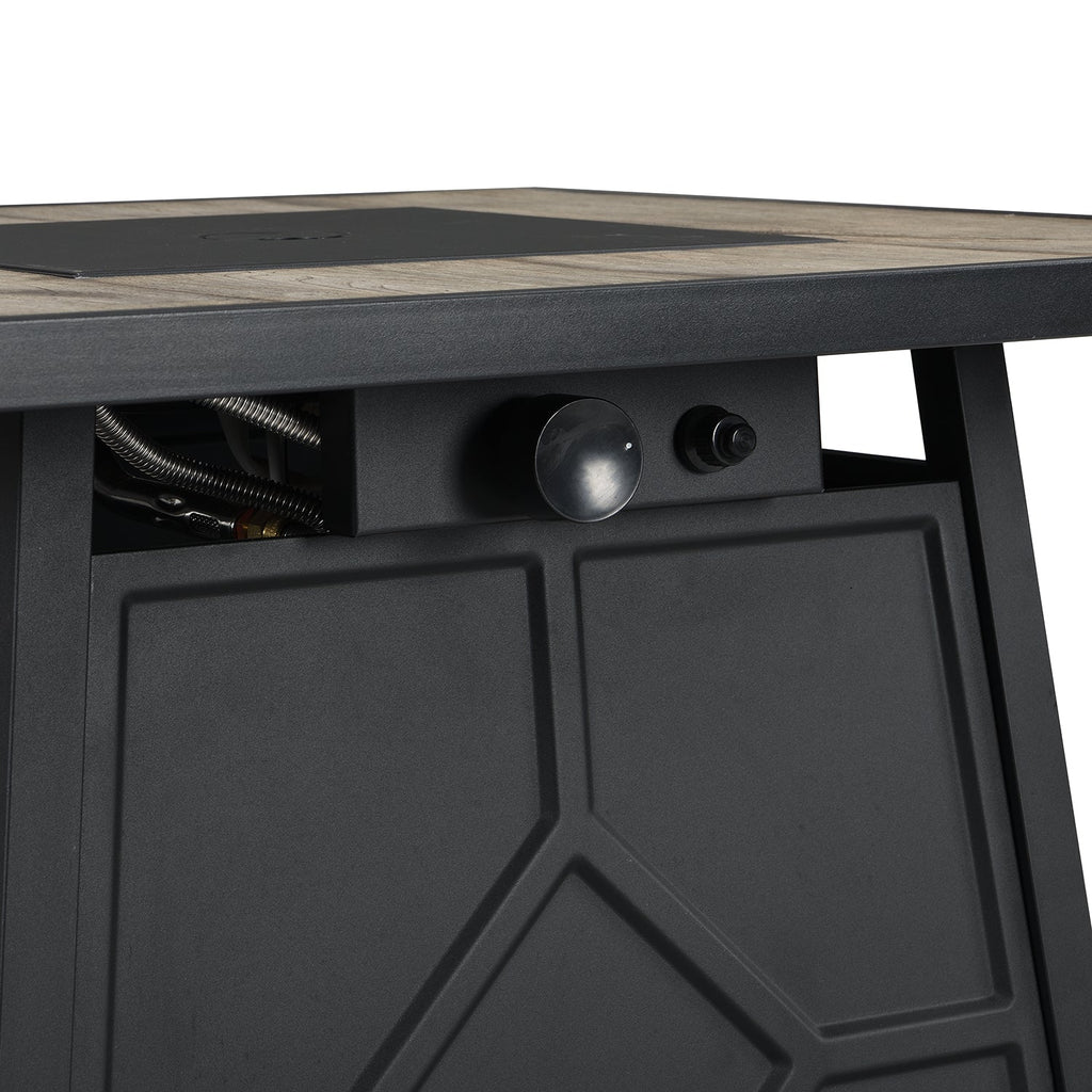Square Outdoor 30" x 30" 40,000BTUs Real Concrete Fire Pit Table