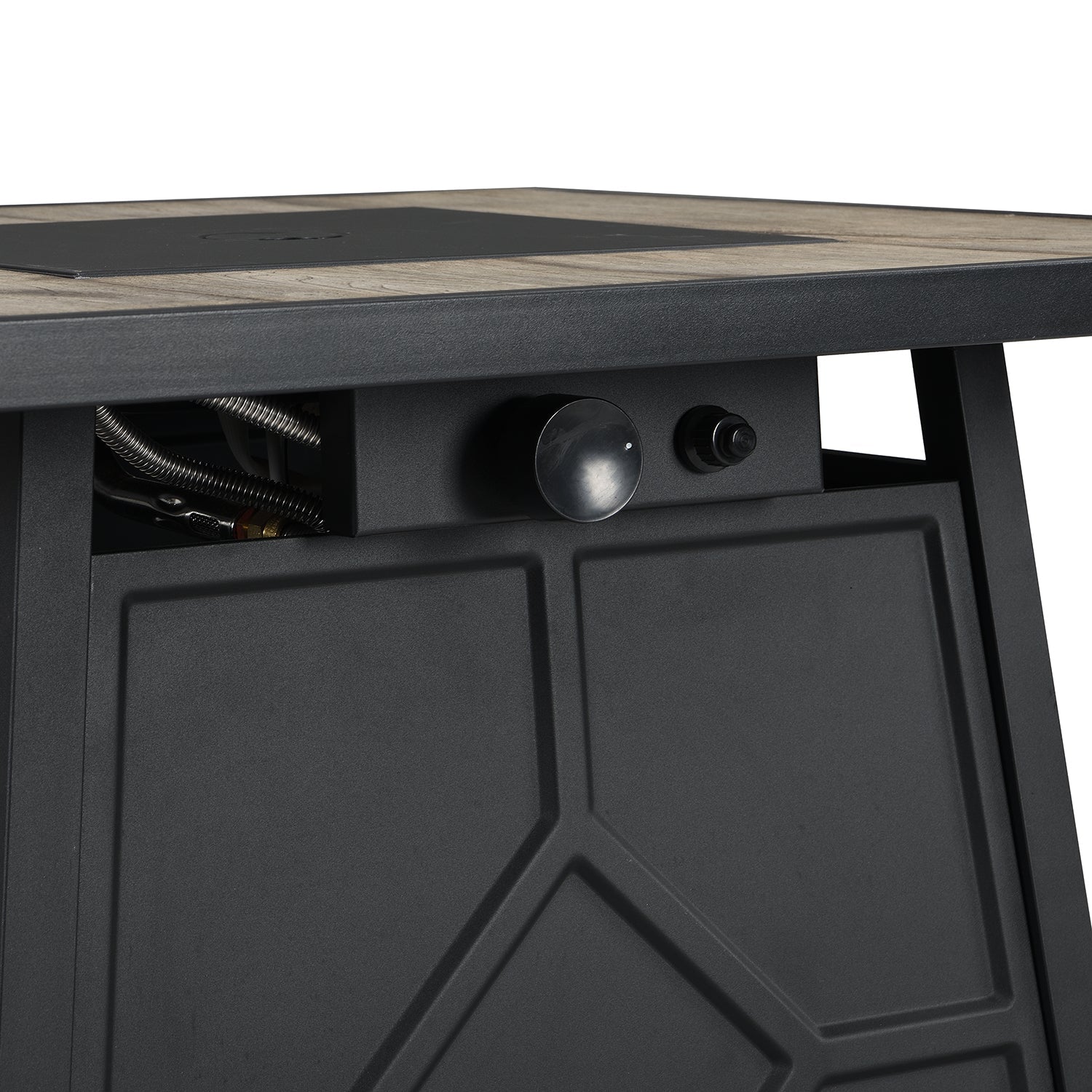 Square Outdoor 30" x 30" 40,000BTUs Real Concrete Fire Pit Table
