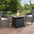 Square Outdoor 30" x 30" 40,000BTUs Real Concrete Fire Pit Table
