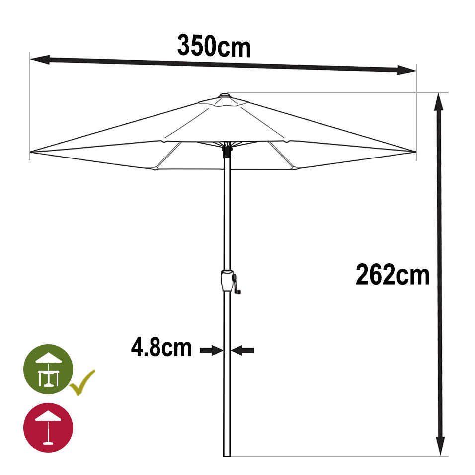 Parasol 3.5m - Grey