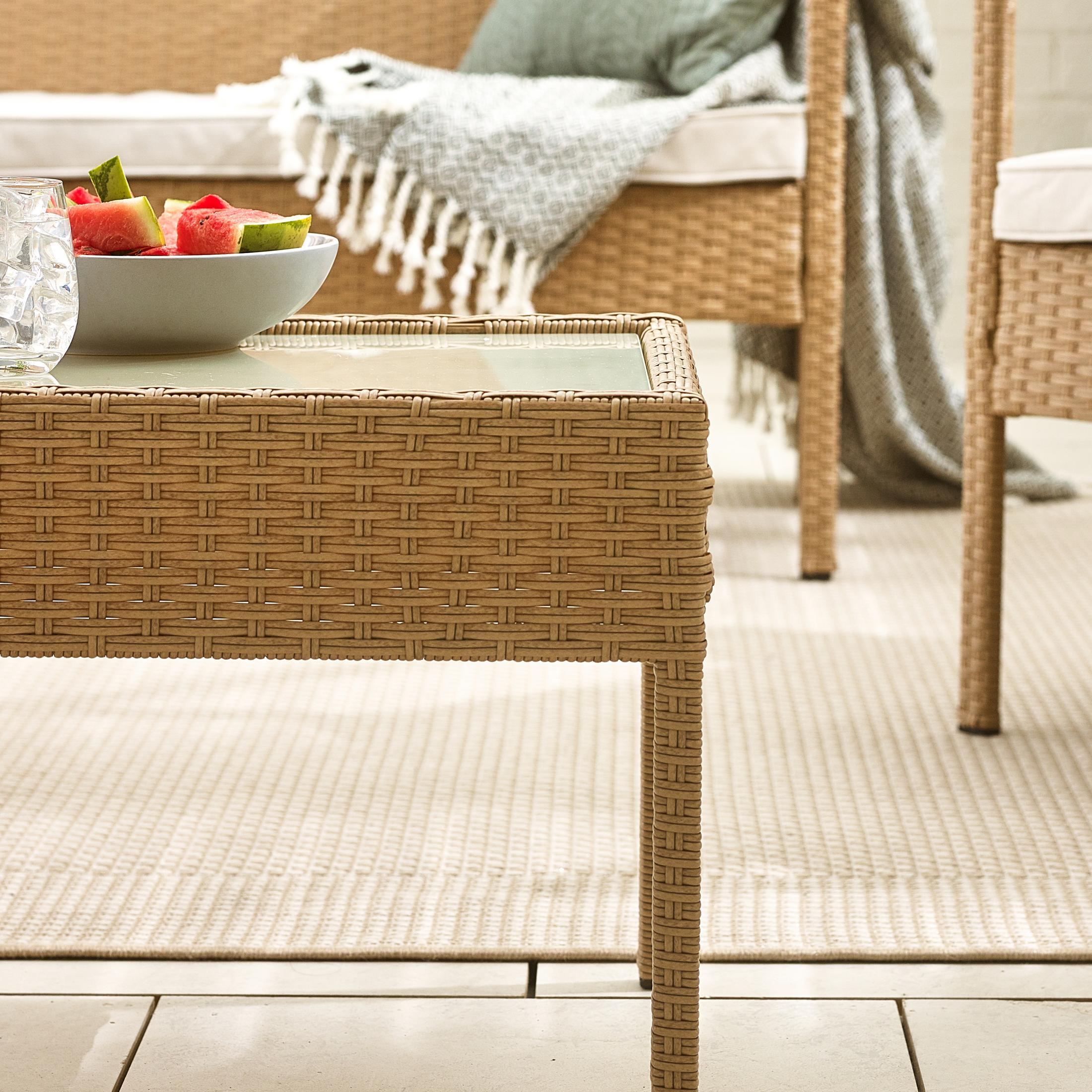 Porto Beige Rattan 4 Seat Garden Sofa & Chairs Set