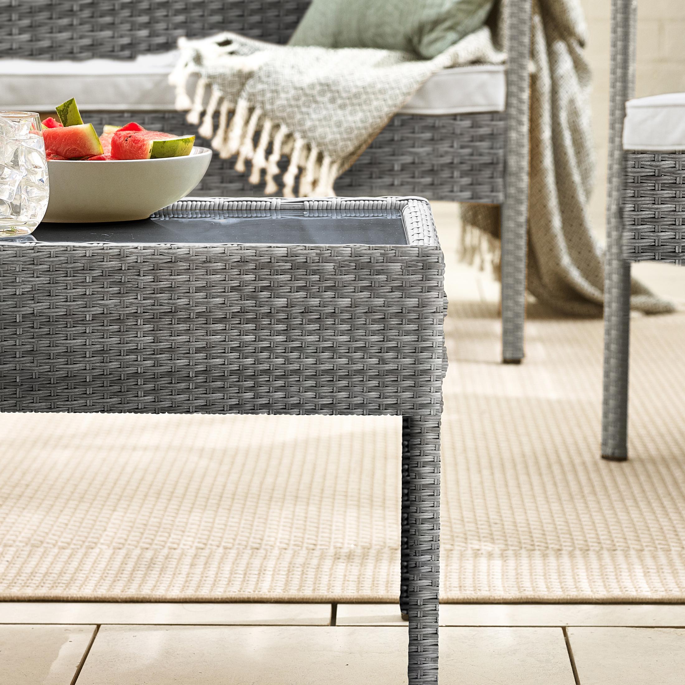 Porto Grey Rattan 4 Seat Garden Sofa & Chairs Set