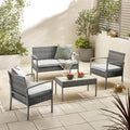Porto Grey Rattan 4 Seat Garden Sofa & Chairs Set
