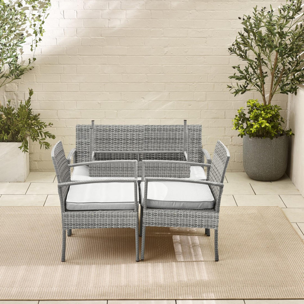Porto Grey Rattan 4 Seat Garden Sofa & Chairs Set
