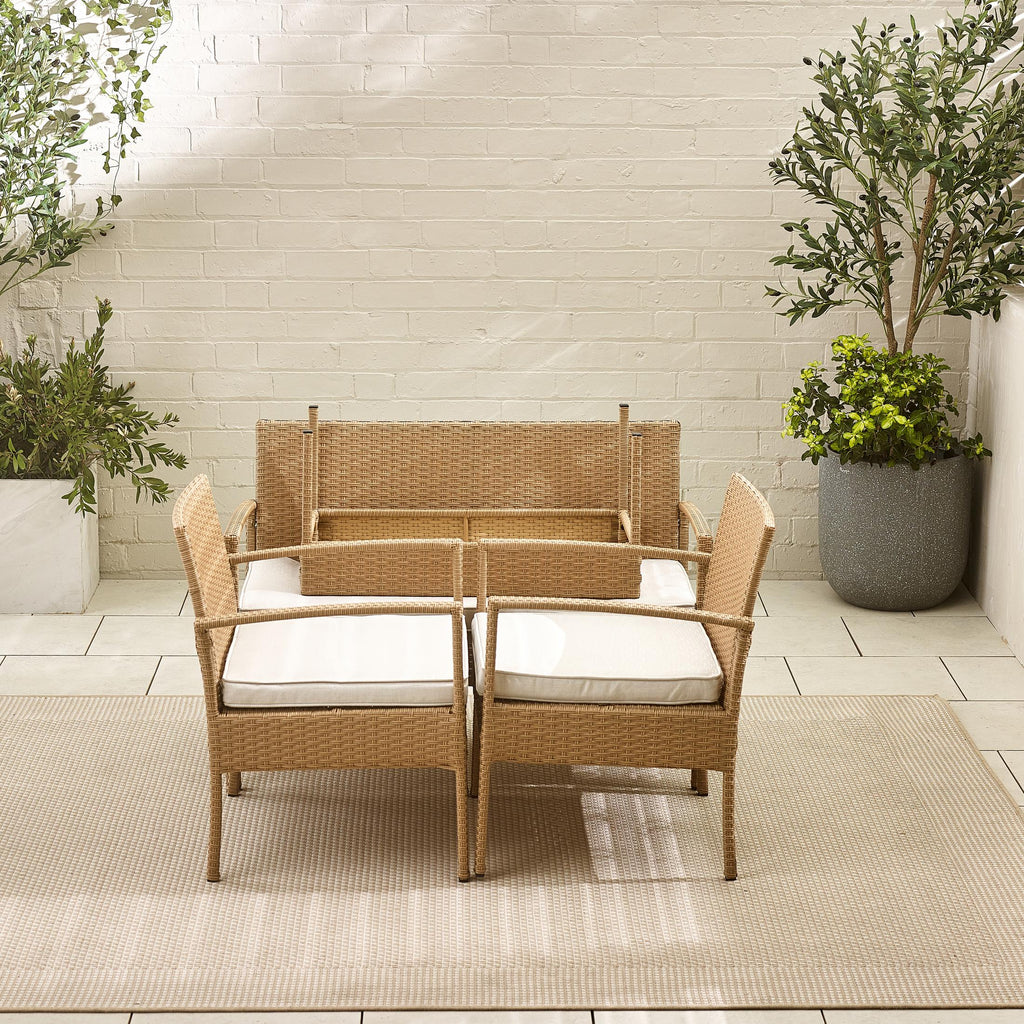 Porto Beige Rattan 4 Seat Garden Sofa & Chairs Set