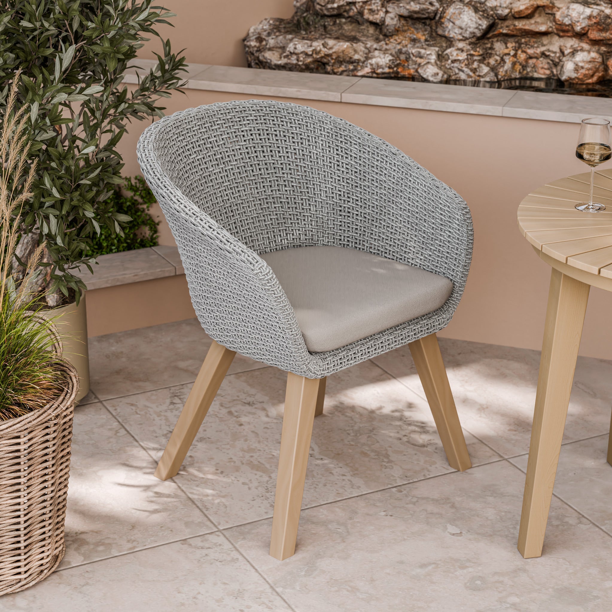Roma FSC Sunray 80cm Bistro Set with 2 Sol Dining Chairs