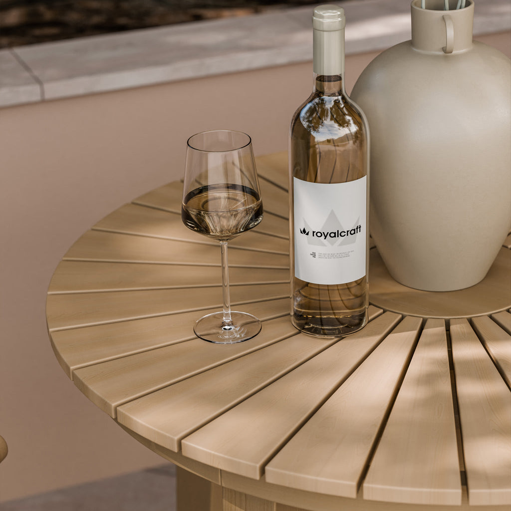 Roma FSC Sunray 80cm Bistro Set with 2 Sol Dining Chairs