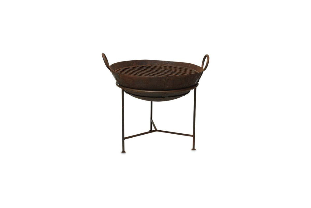 Reclaimed Iron Kadai With Grill - Small