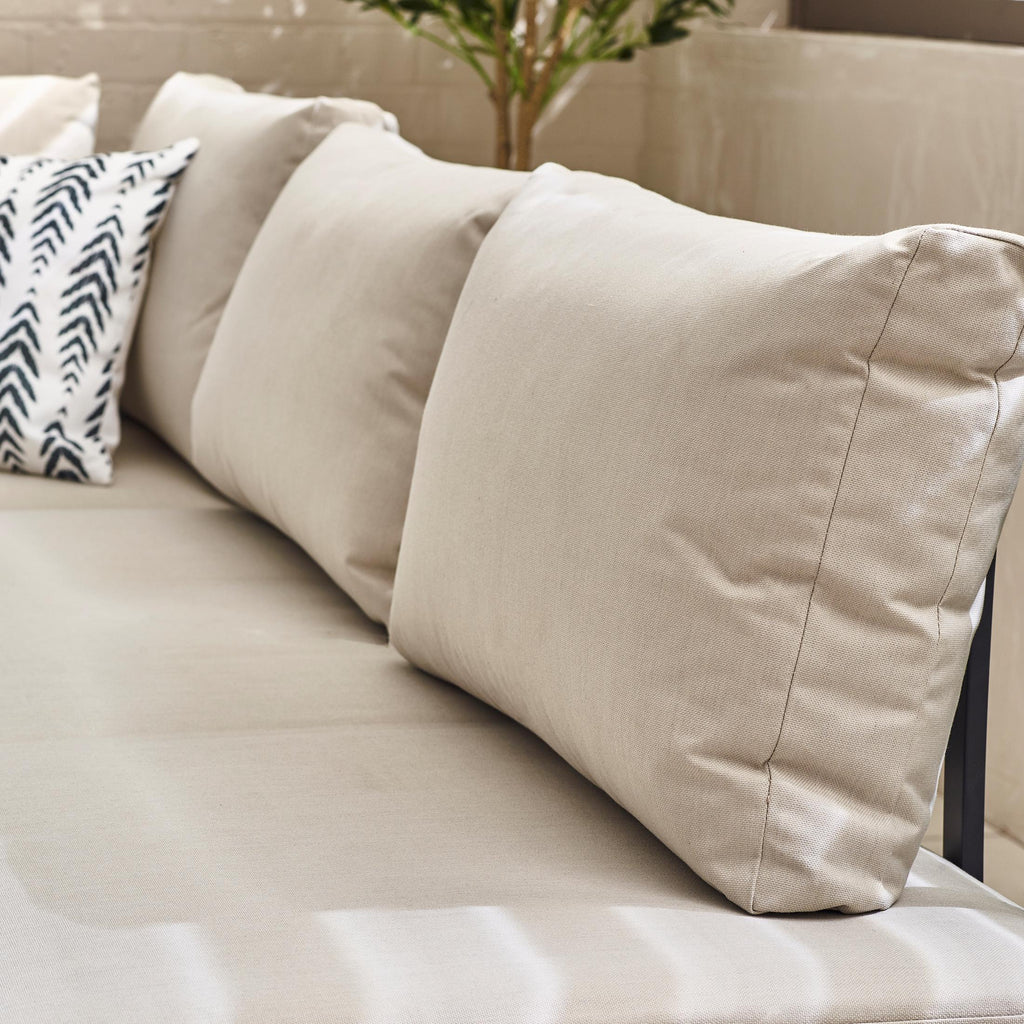 Riviera Grey Metal Modular 4 Seat Corner Garden Sofa Day Bed
