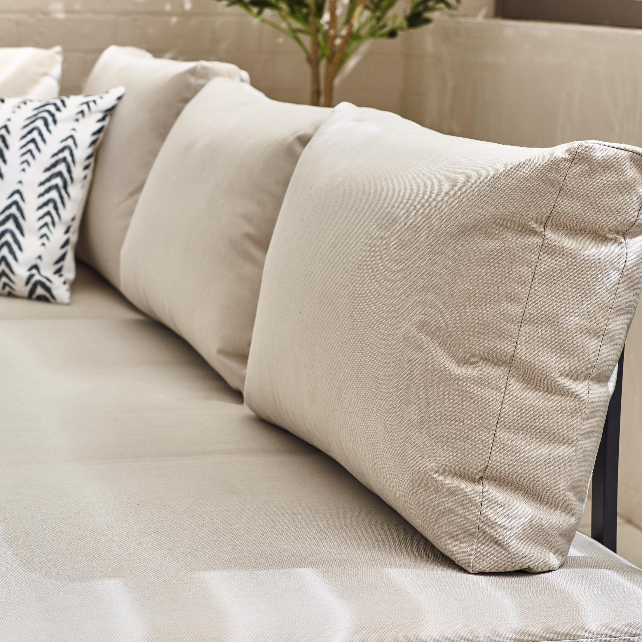 Riviera Grey Metal Modular 4 Seat Corner Garden Sofa Day Bed