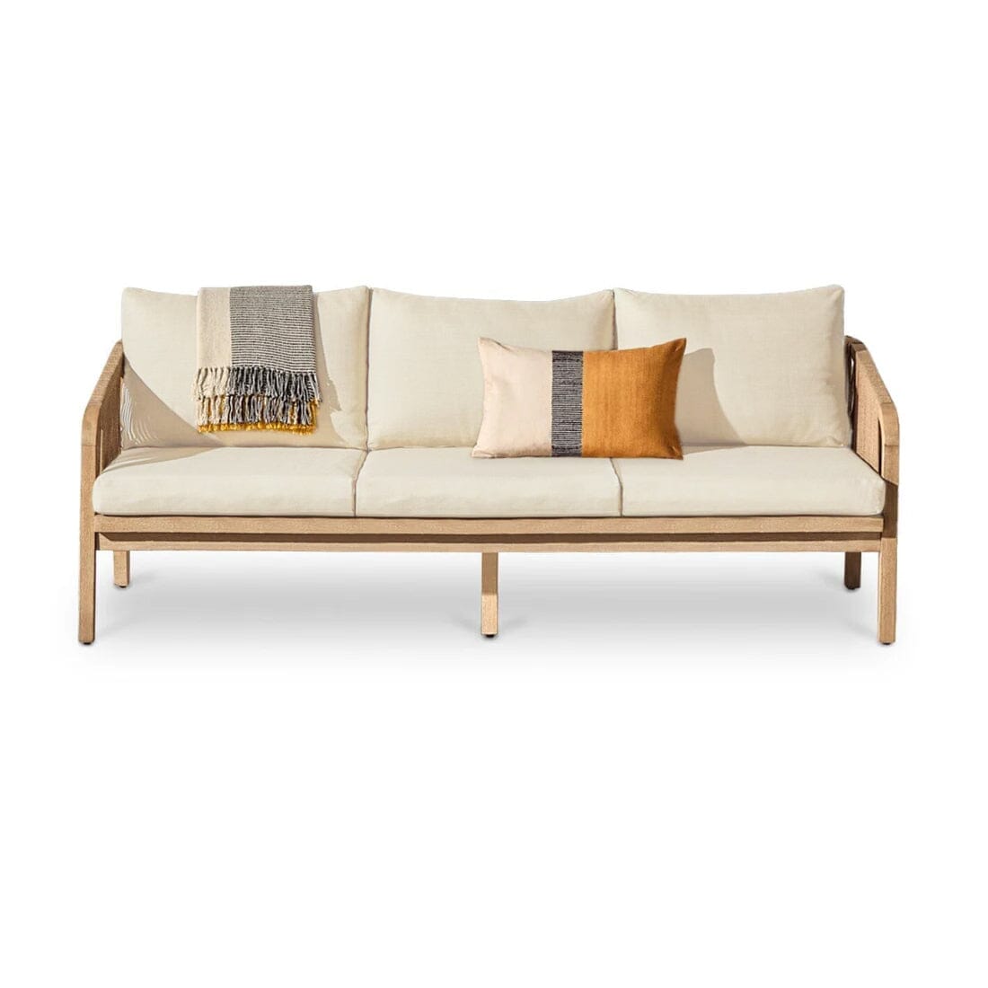 Shiro Wooden Garden Set with 3 Seater Sofa - 2 Shiro Armchairs & Coffee Table