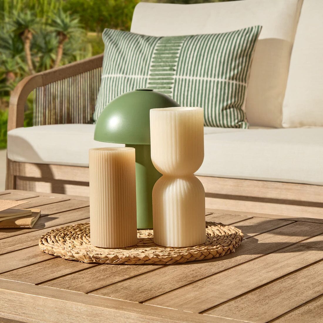 Shiro Wooden Garden Set with 3 Seater Sofa - 2 Shiro Armchairs & Nala Coffee Table