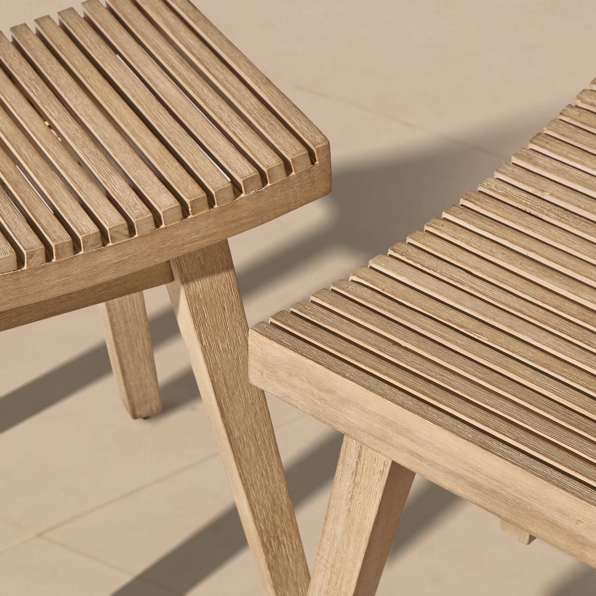 Shiro Wooden Garden Set with 3 Seater Sofa - 2 Shiro Armchairs - 2 Stools & Coffee Table