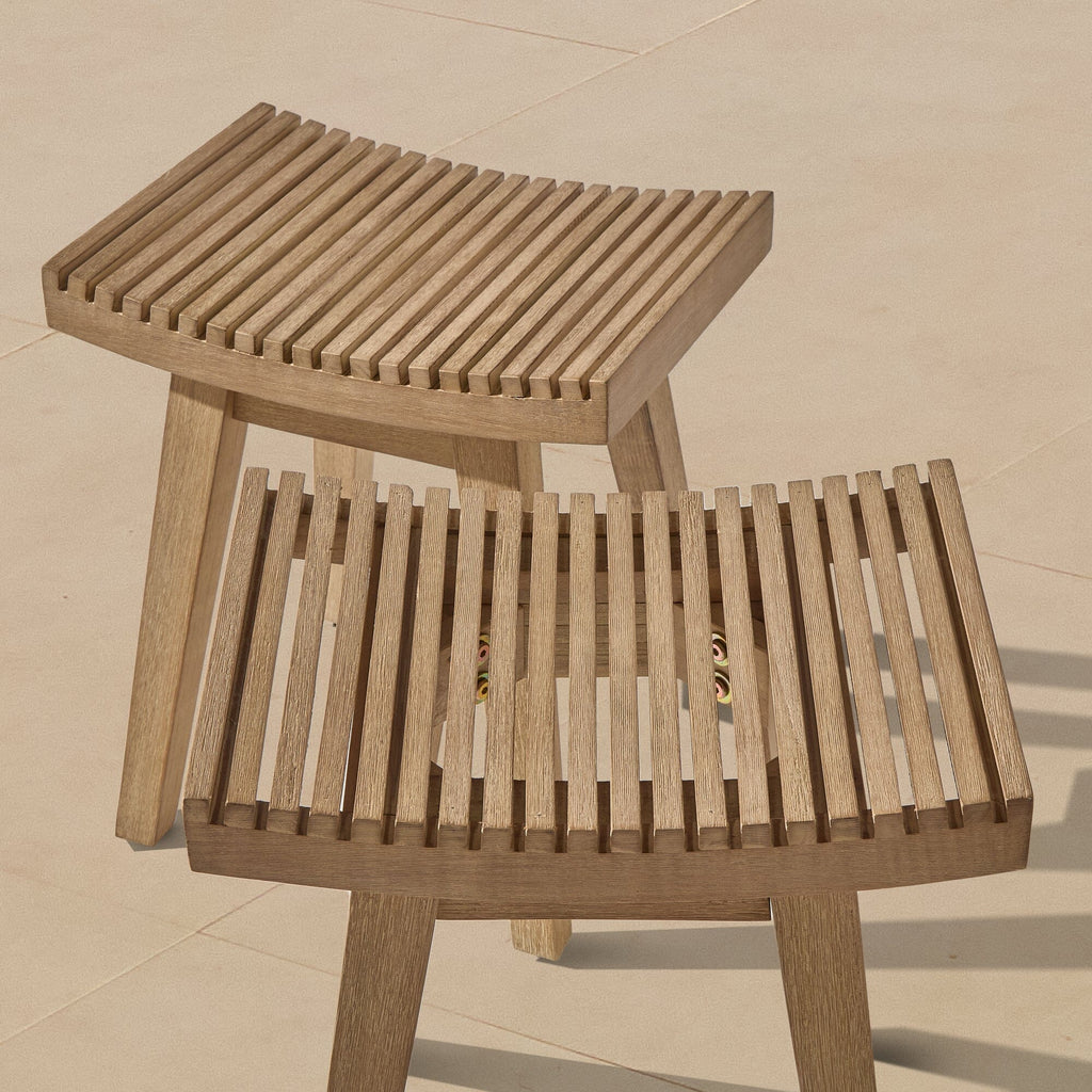 Shiro Wooden Garden Set with 3 Seater Sofa - 2 Shiro Armchairs - 2 Stools & Coffee Table