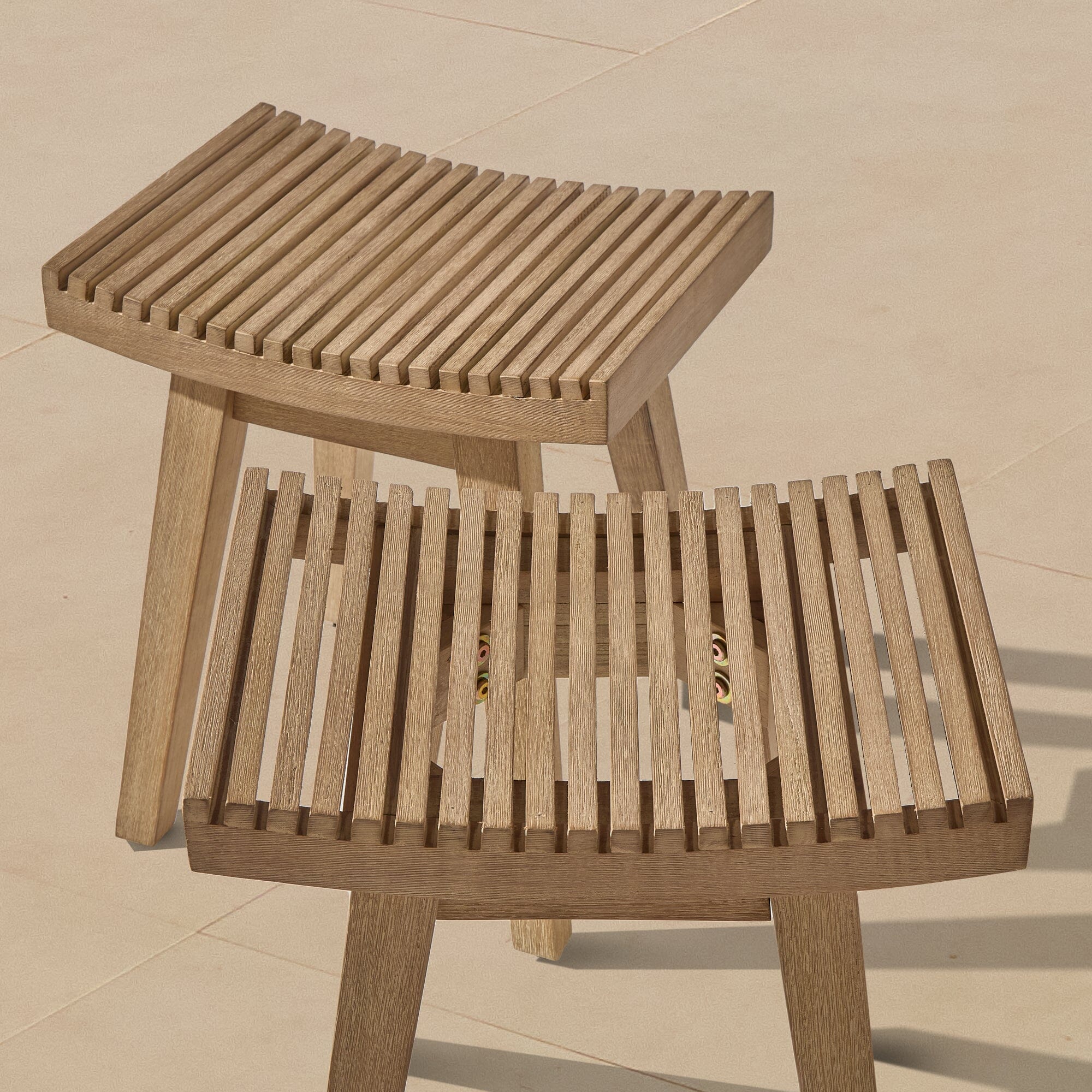 Shiro Wooden Garden Set with 3 Seater Sofa - 2 Shiro Armchairs - 2 Stools & Coffee Table