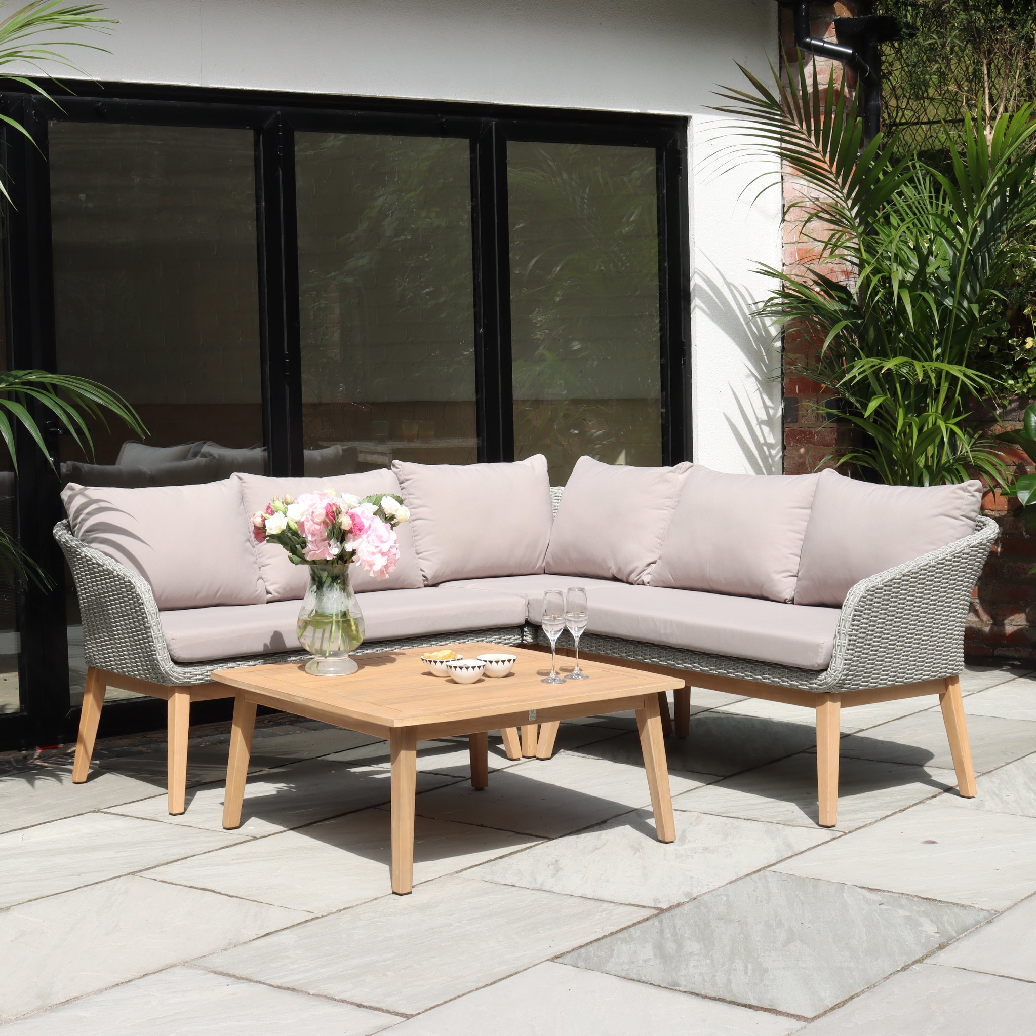 Sol 5 Seater Corner Lounge Set with Square Coffee Table