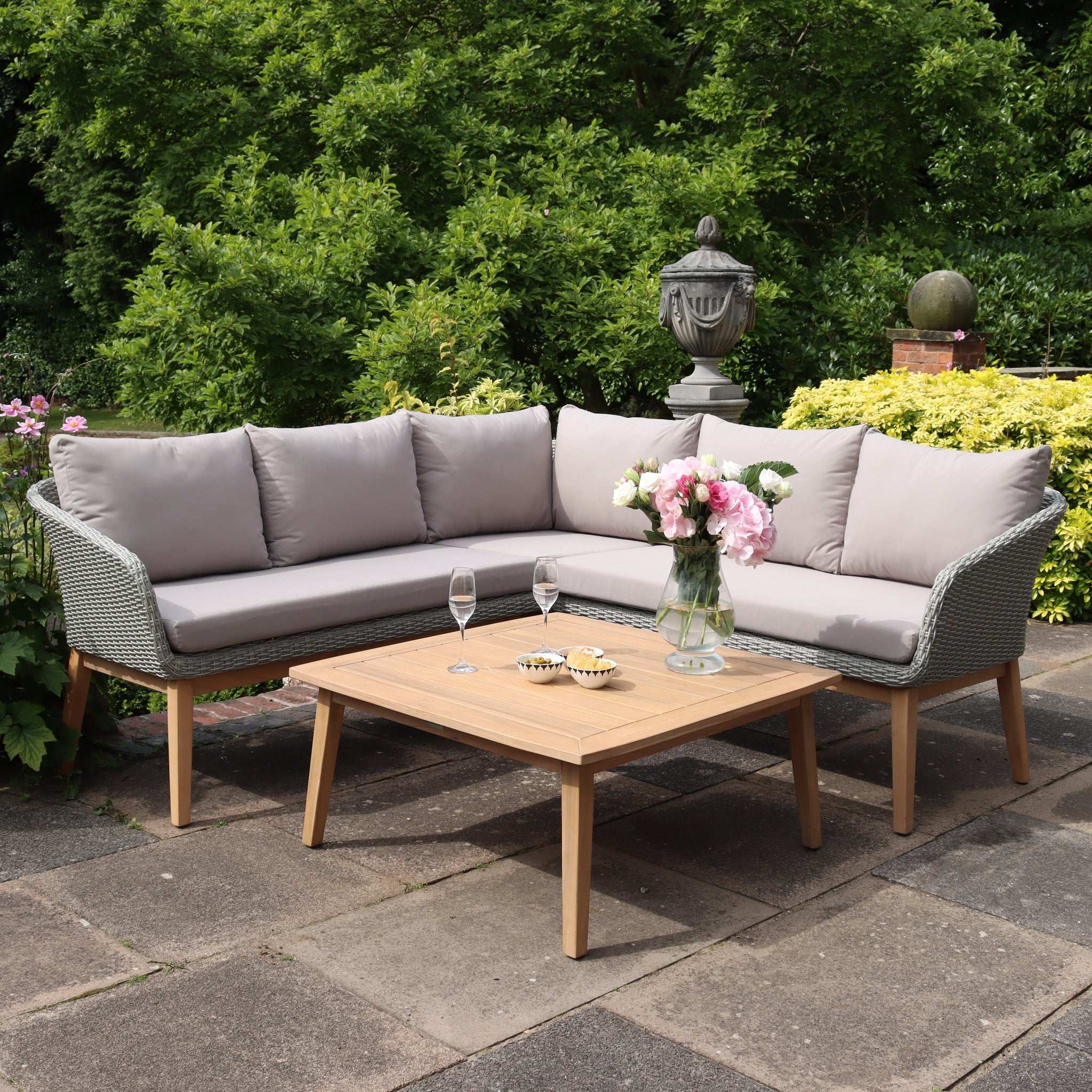 Sol 5 Seater Corner Lounge Set with Square Coffee Table