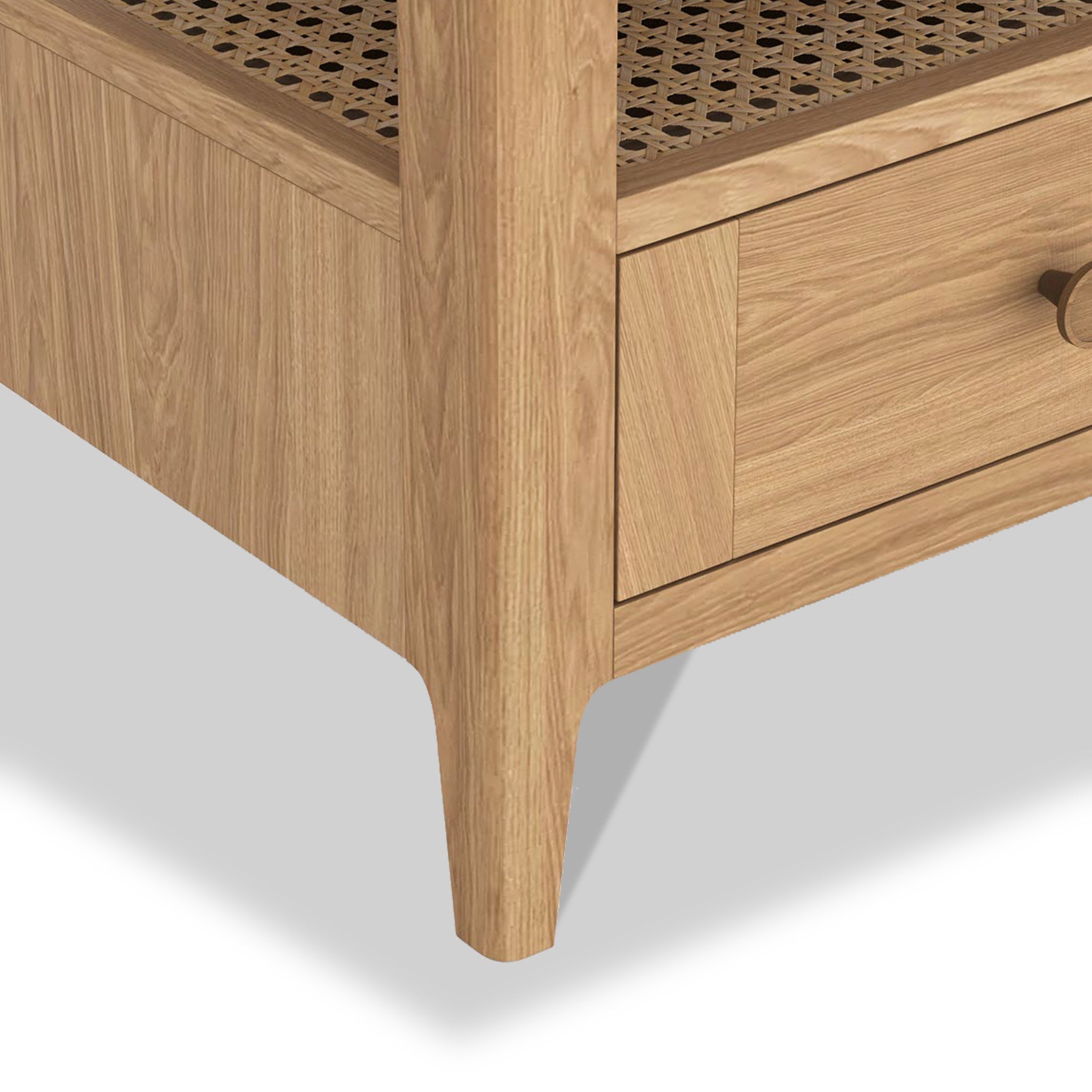 Albany Oak & Rattan 2 Drawer Coffee Table