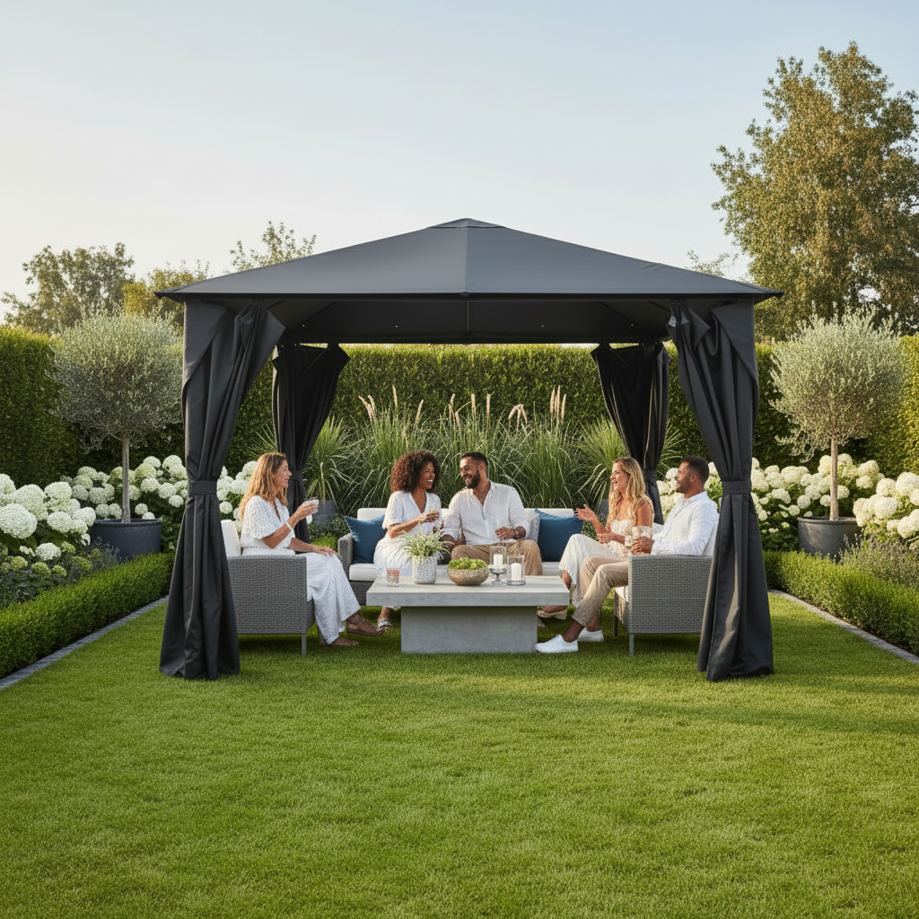 Titan 2.5m x 2.5m Galvanised Steel Gazebo