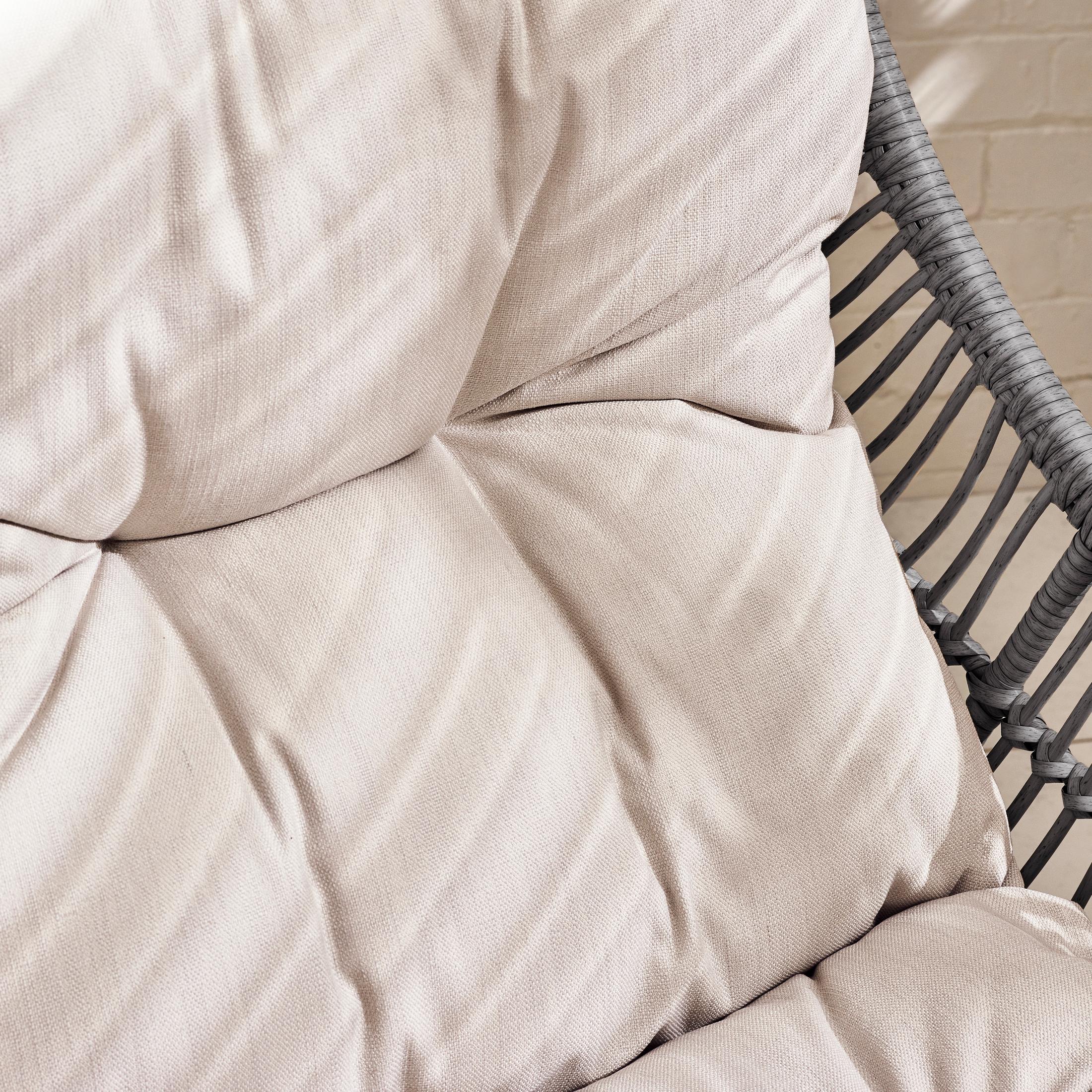 Tahiti Grey Rattan Garden Chair with Footstool