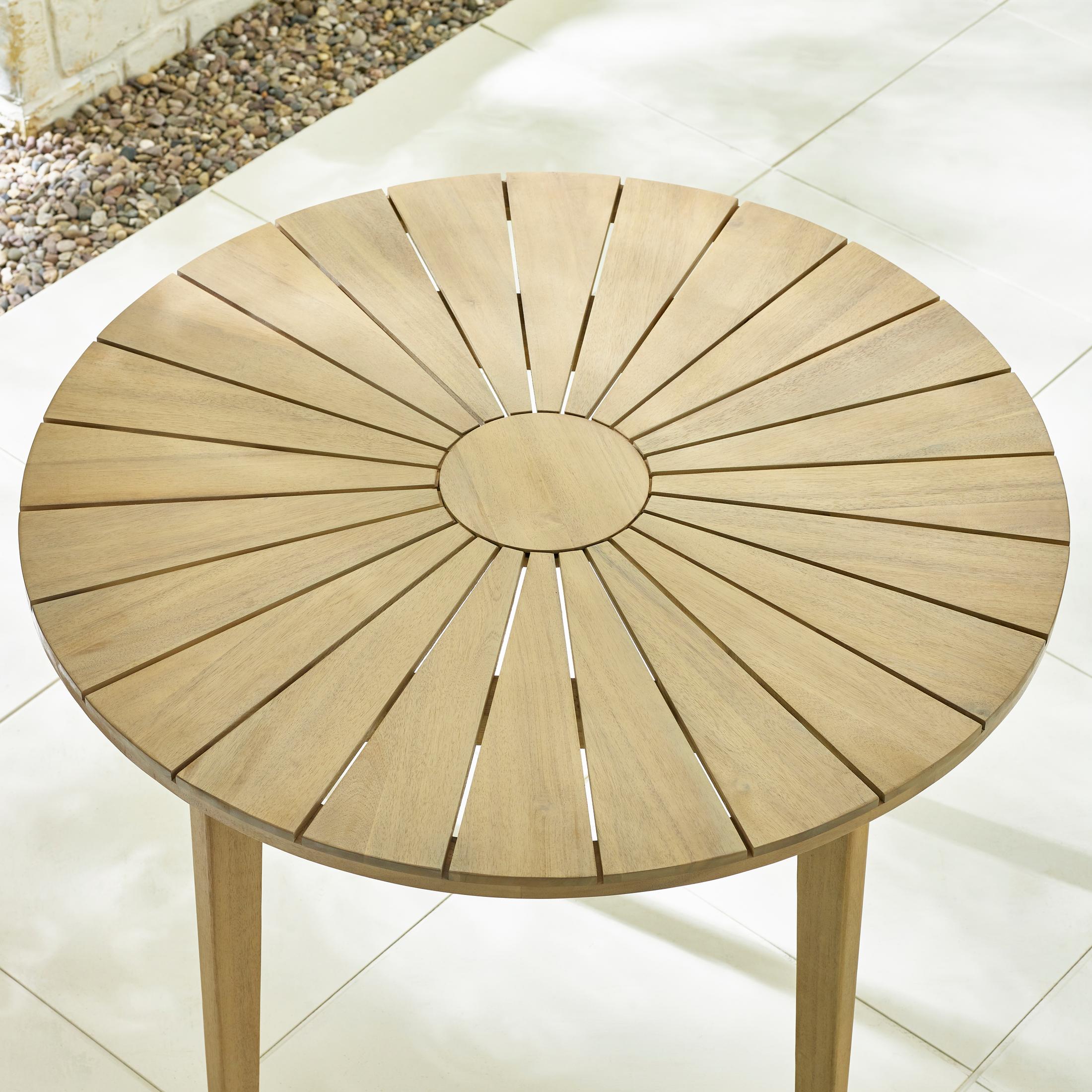 Tari Wood 4 Seat Round Garden Dining Table
